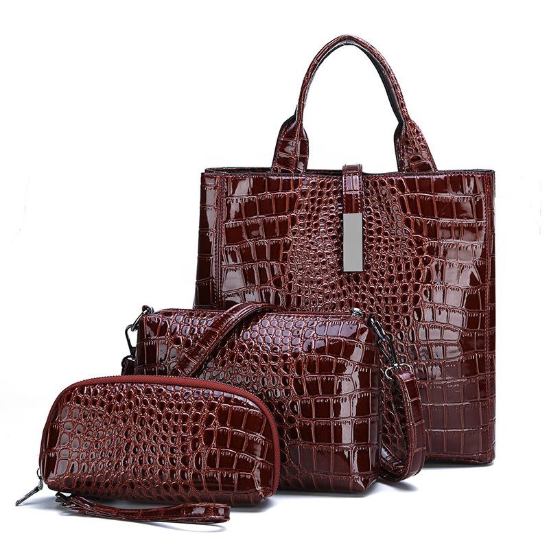 1-4pcs Women Leather Handbag Lady Shoulder Bags Tote Purse Messenger Satchel Set