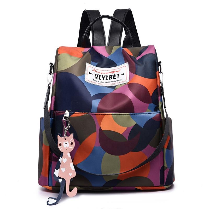 2019 Fashion Rainbow Backpack Casual Waterproof Anti-theft Nylon Bag