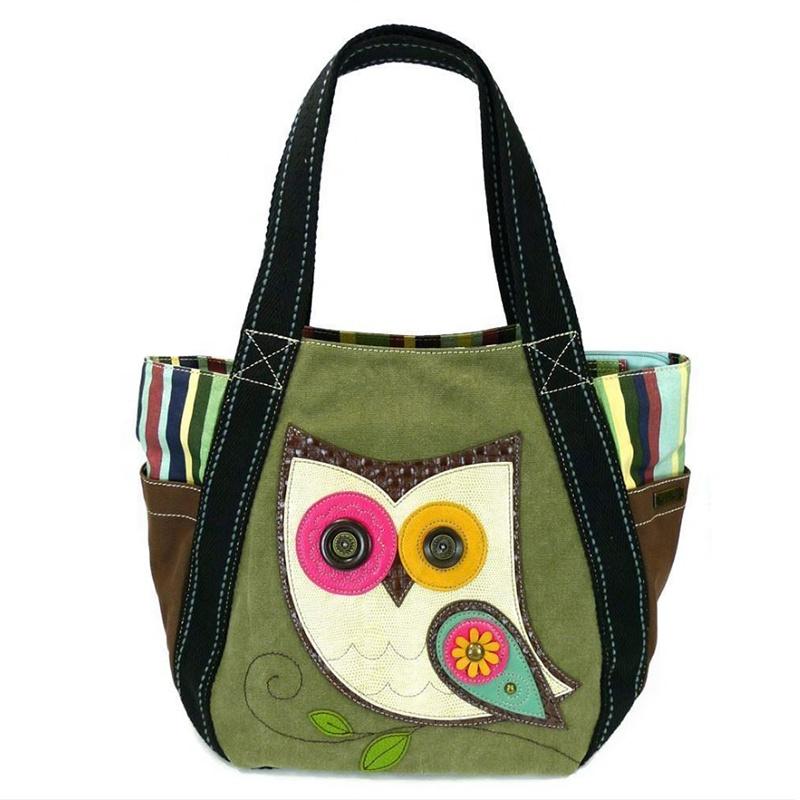 Sturdy Canvas Carryall Tote Bag with Leather Playful Animal Print