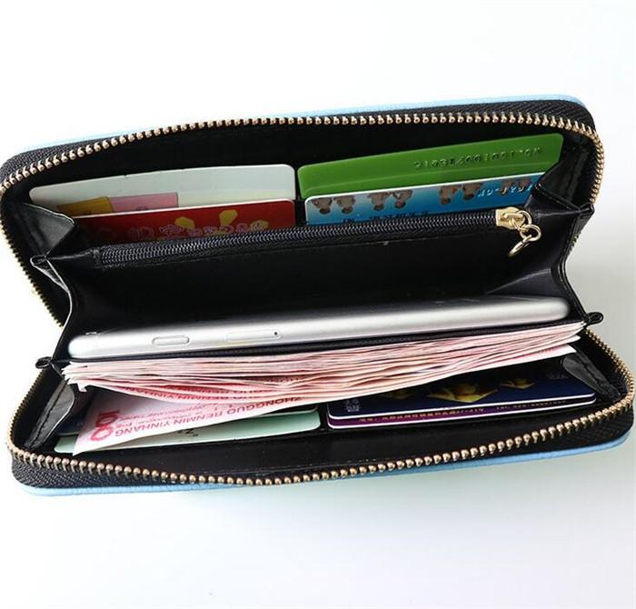 Aliexpress hot sale fashion teen embroidery five little cat cute wallet women