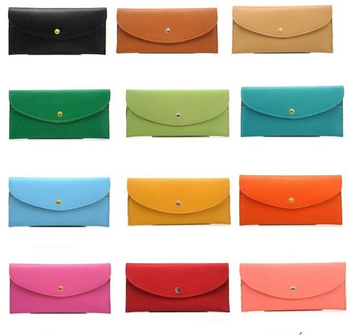 Bulk low price colorful envelope clutch bag beautiful credit card slim wallet women