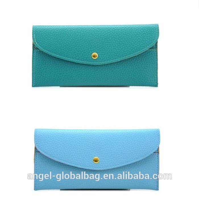 Bulk low price colorful envelope clutch bag beautiful credit card slim wallet women