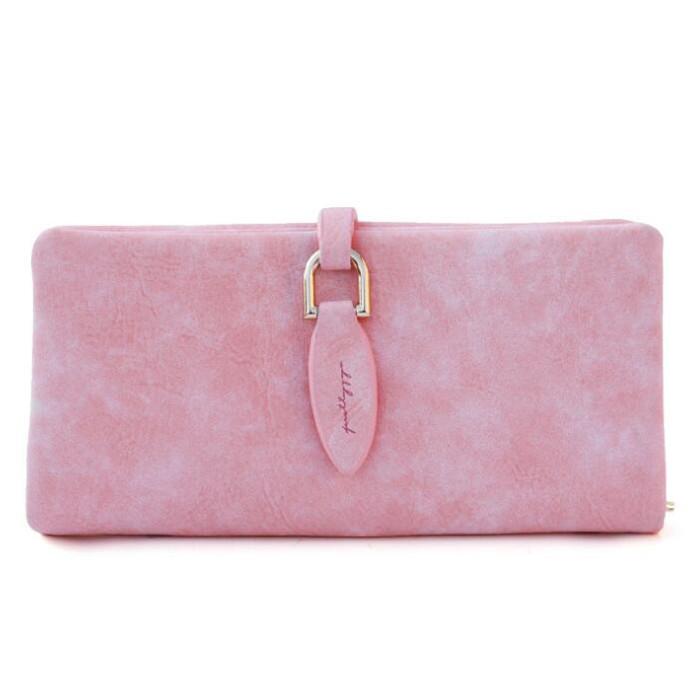 Guangzhou korean student beautiful bifold nubuck leather ladies purse wallet