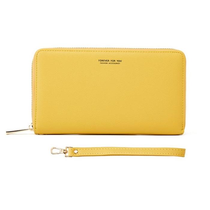 Hot sale fashion simple big long large zipper ladies purse phone clutch wallet women