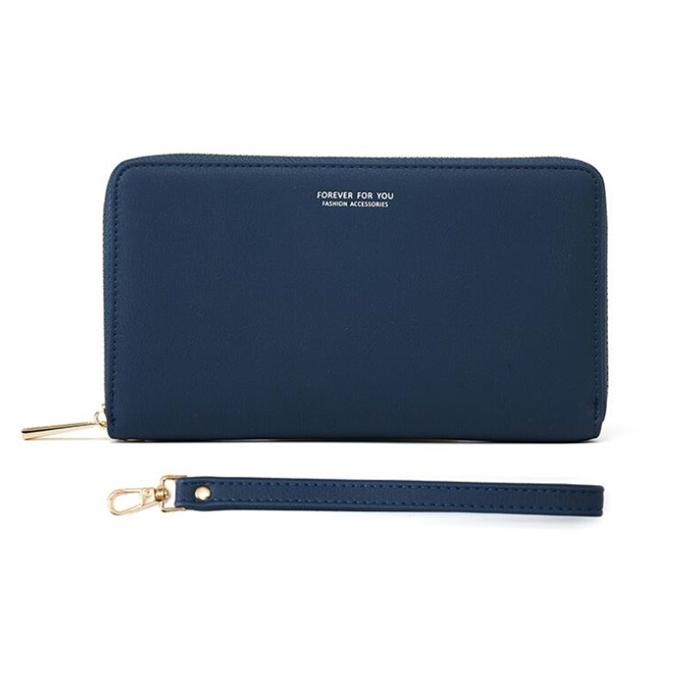 Hot sale fashion simple big long large zipper ladies purse phone clutch wallet women